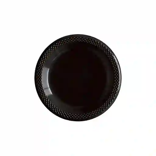 Plato Sempertex Desechable Negro Pequeño Deluxe Plastico 6" 15cm X 10 Unidades