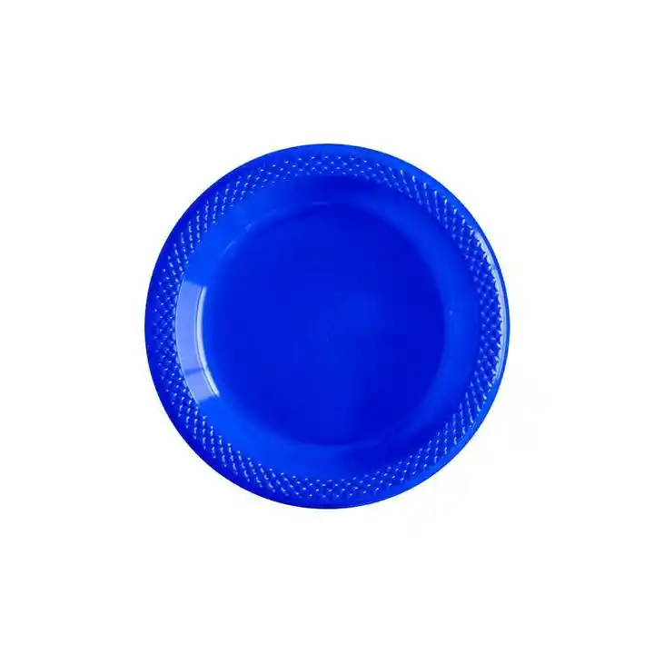 Plato Sempertex Desechable Azul Rey Pequeño Deluxe Plastico 6" 15 Cm X 10 Und Colombia