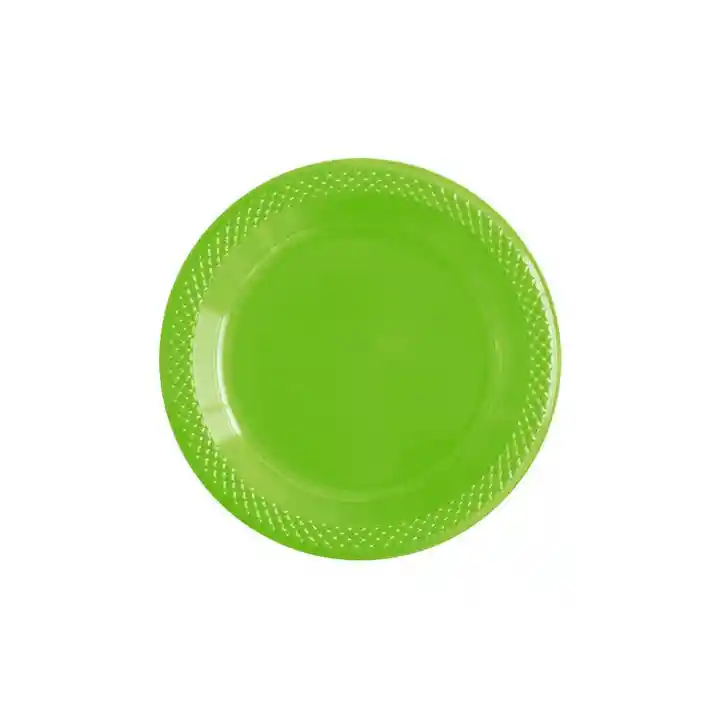 Plato Sempertex Desechable Verde Lima Pequeño Deluxe Plastico 6" 15 Cm X 10