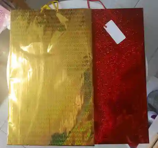 Bolsas De Regalo Metalizadas Grandes X 2 Unid