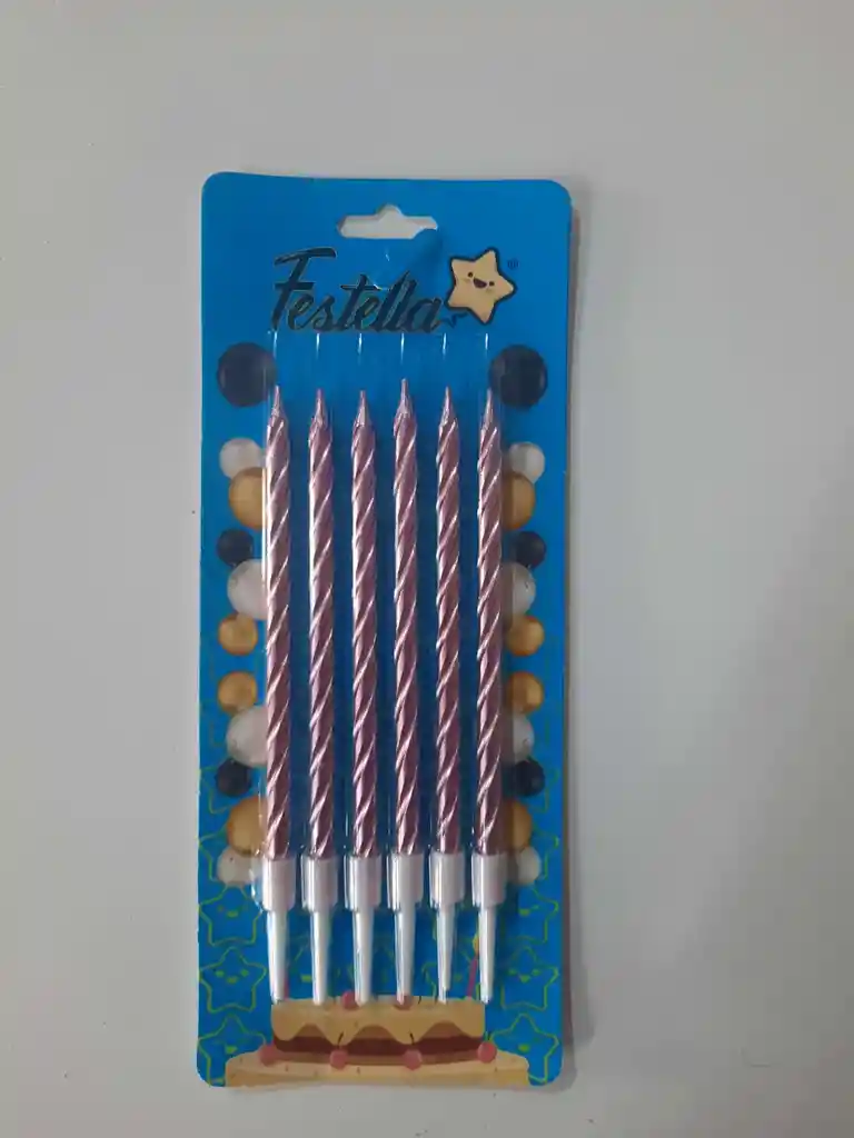 Velas Oro Rosa Para Pastel