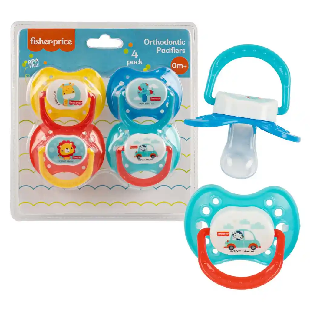 Fisher Price Chupoortodonticos Nino 0 Meses X 4 Unidades