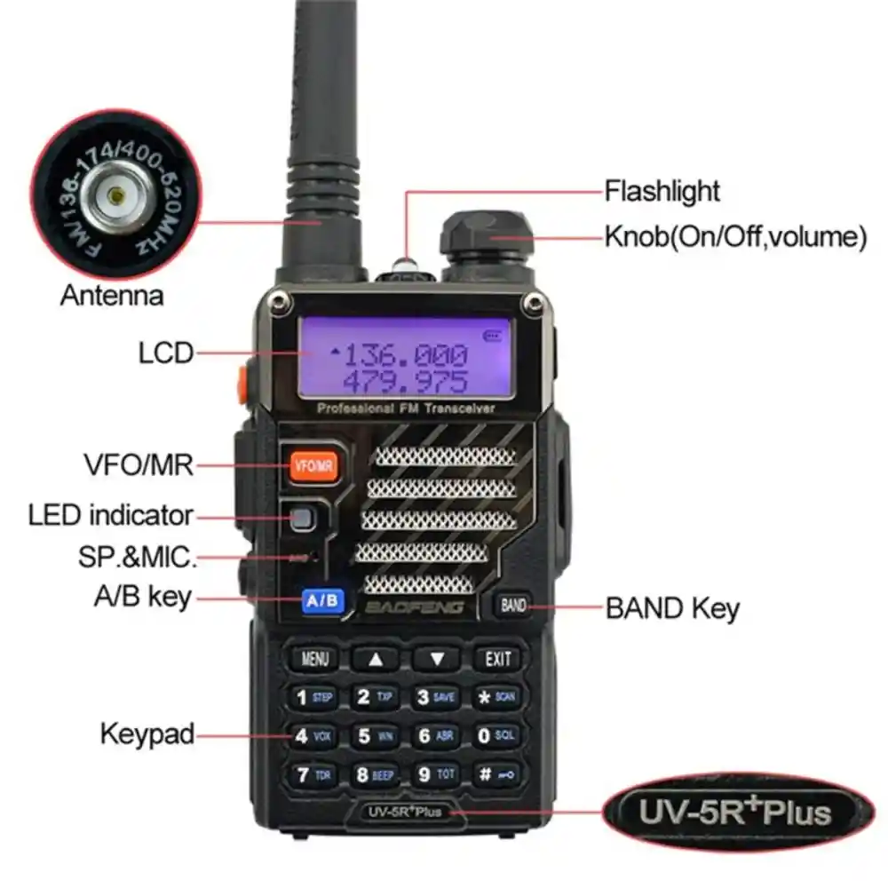 Radio Telefono Prof X 6 Baofeng Uv5r Bat2.800mah Vers2022