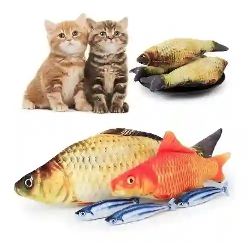 Juguete Gato Peluche Pez Pescado Con Catnip 40cm