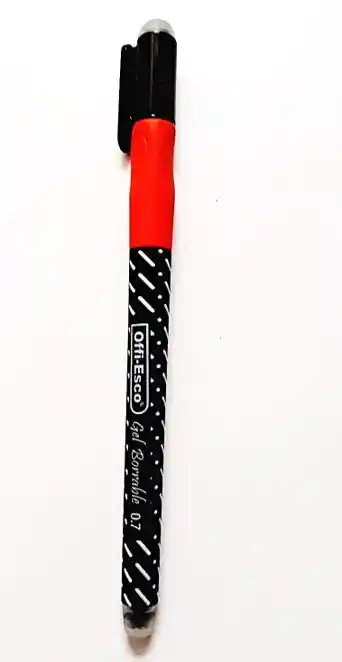 Boligrafo Gel Borrable Con Tapa Negro Offi Esco Oe-025
