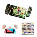 Carcasa Acrilico Protector Rigido + Vidrio+ 2grips . Nintendo Switch