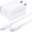 Cargador Iphone 20w Tipo C 1:1 + Cable Tipo-c Lightning 1 Metro