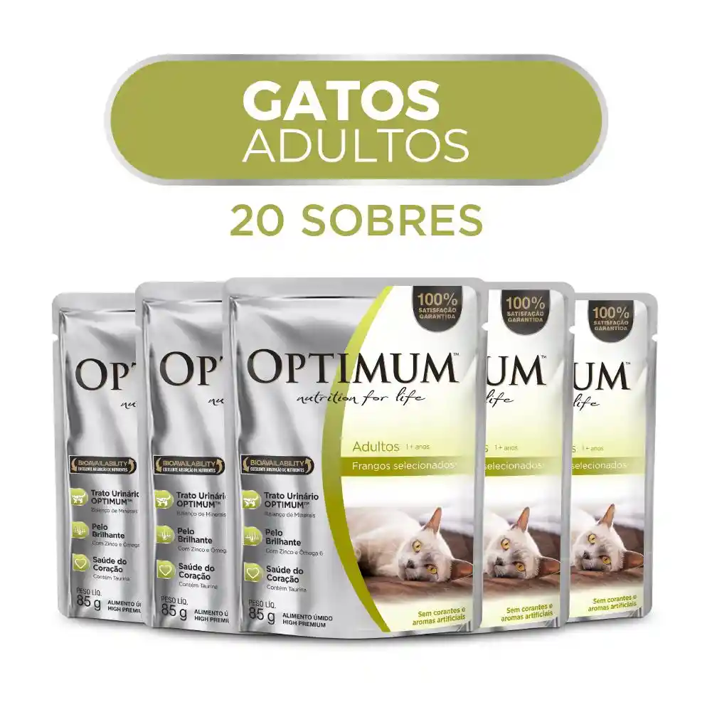 Optimum Alimento Húmedo Para Gato Adulto Pollo 20 Sobres