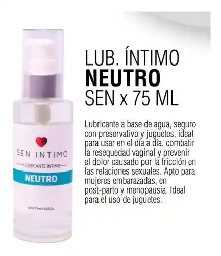 Lubricante Neutro 75ml Sen Intimo