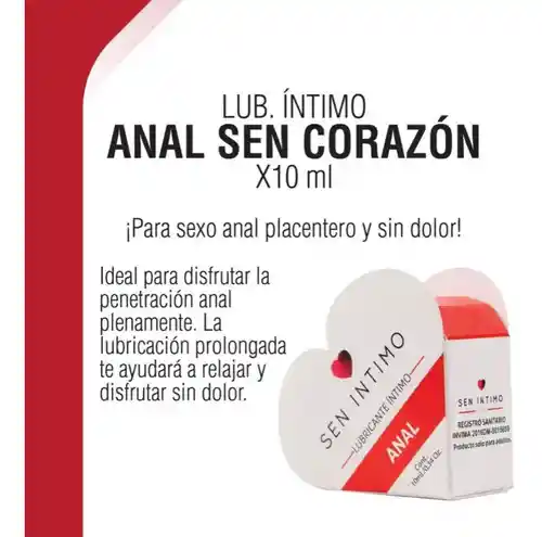 Lubricante Anal 10ml Sen Intimo