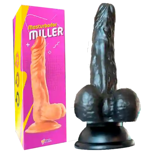 Dildo 22cm Venoso Negro Miller Black