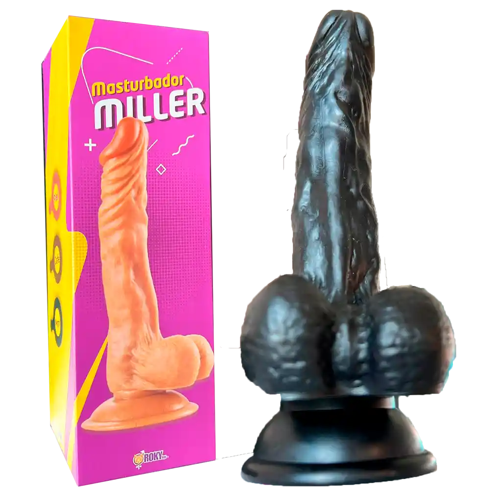 Dildo 22cm Venoso Negro Miller Black
