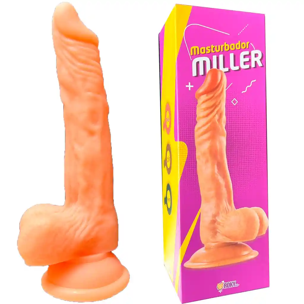 Dildo 22cm Venoso Miller Con Chupa Consolador Unisex