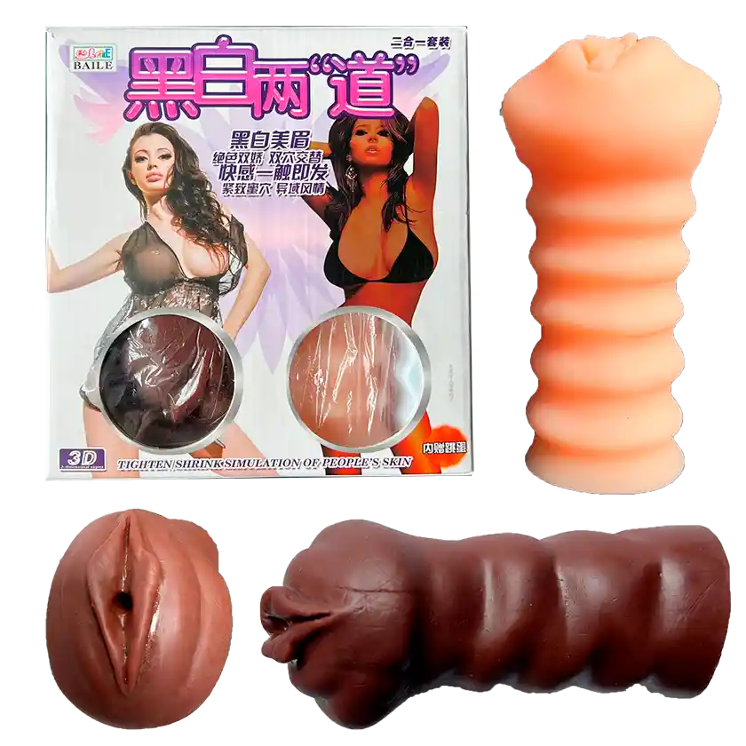 Vibrador X 2 Masturbador Orgasmo Silicona Fanta Flesh Climax