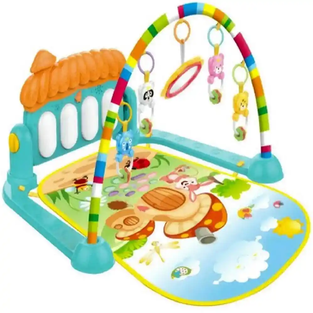 Gimnasio Bebe Infantil Tapete Estimulación Piano Fitness Rack Luces Regalo Obsequio Oferta 0-3 Años Eco Naranja Ref. He0639