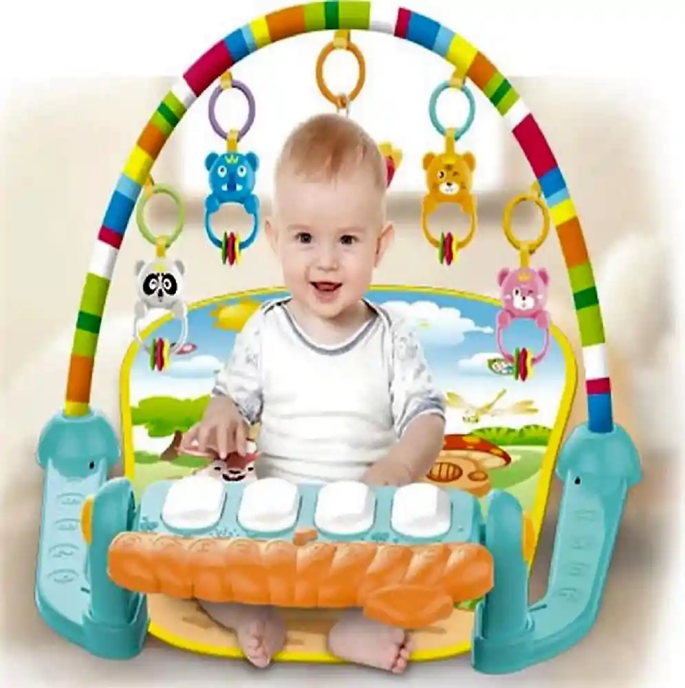 Gimnasio Bebe Infantil Tapete Estimulación Piano Fitness Rack Luces Regalo Obsequio Oferta 0-3 Años Eco Naranja Ref. He0639