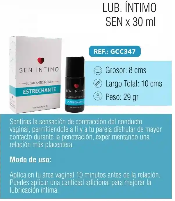 Lubricante Estrechante 30ml Sen Intimo