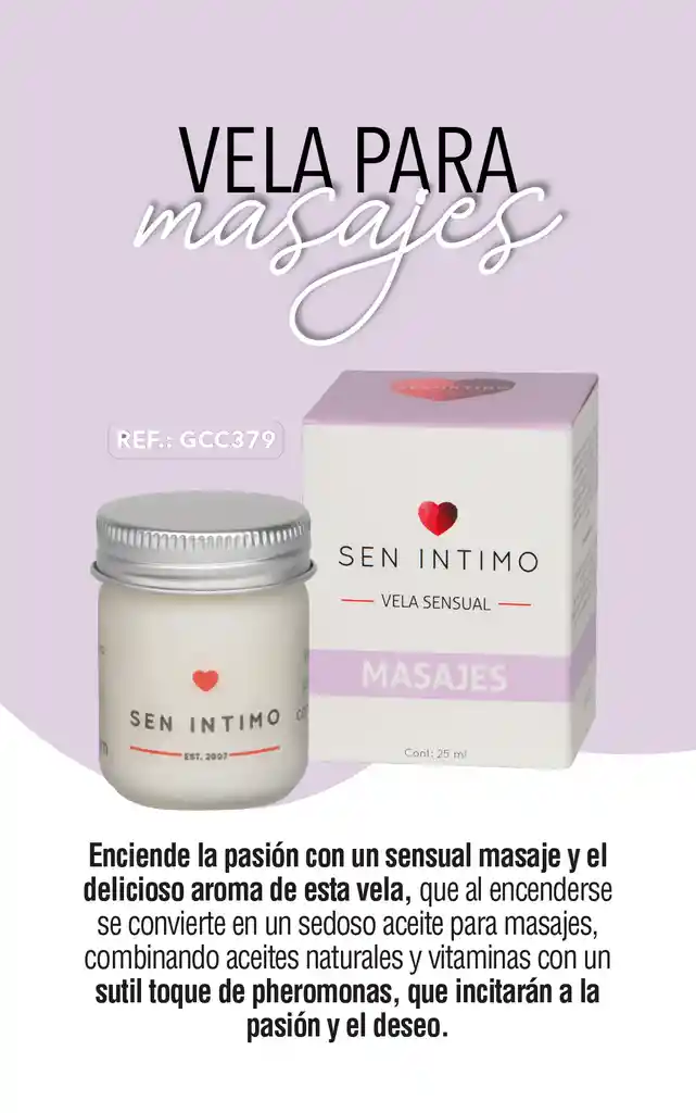 Vela Para Masajes 25ml Sen Intimo