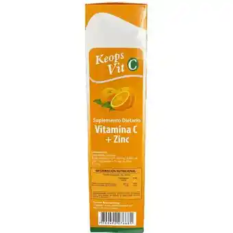 Vitamina C+zinc Mandarina X 100 Tabletas Masticables Keops