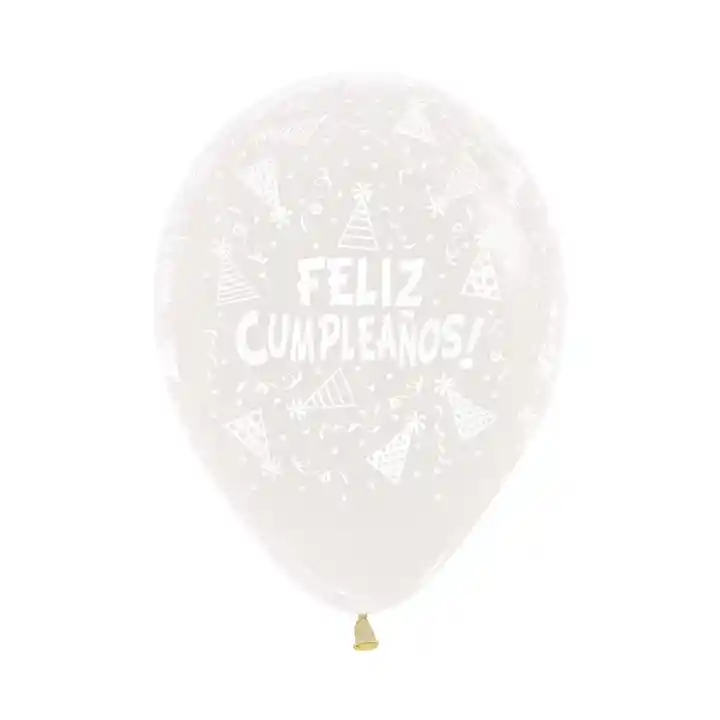 Globos R12 Fashion Cristal Feliz Cumpleaños Gorrito Paquete X 10 Sempertex