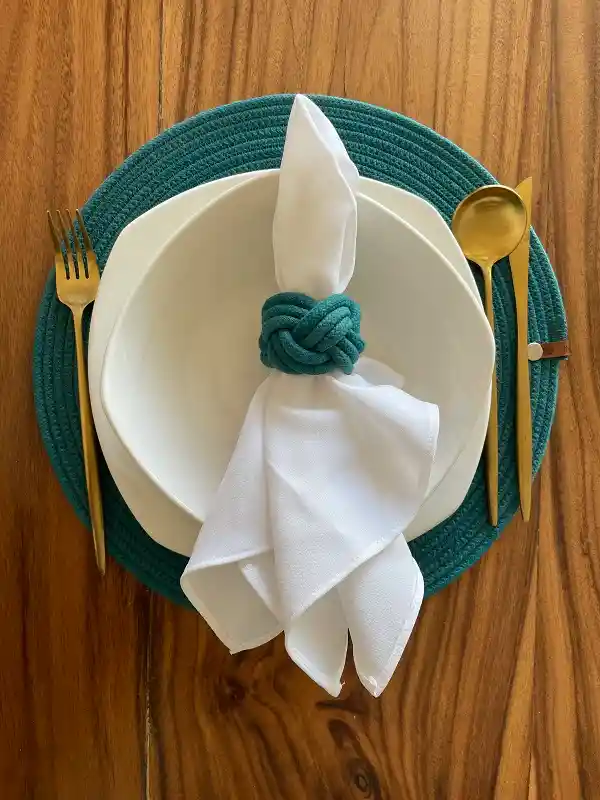 Individual Tejido Color Verde Petroleo