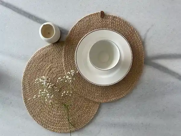 Individual Ovalado Yute Trenzado