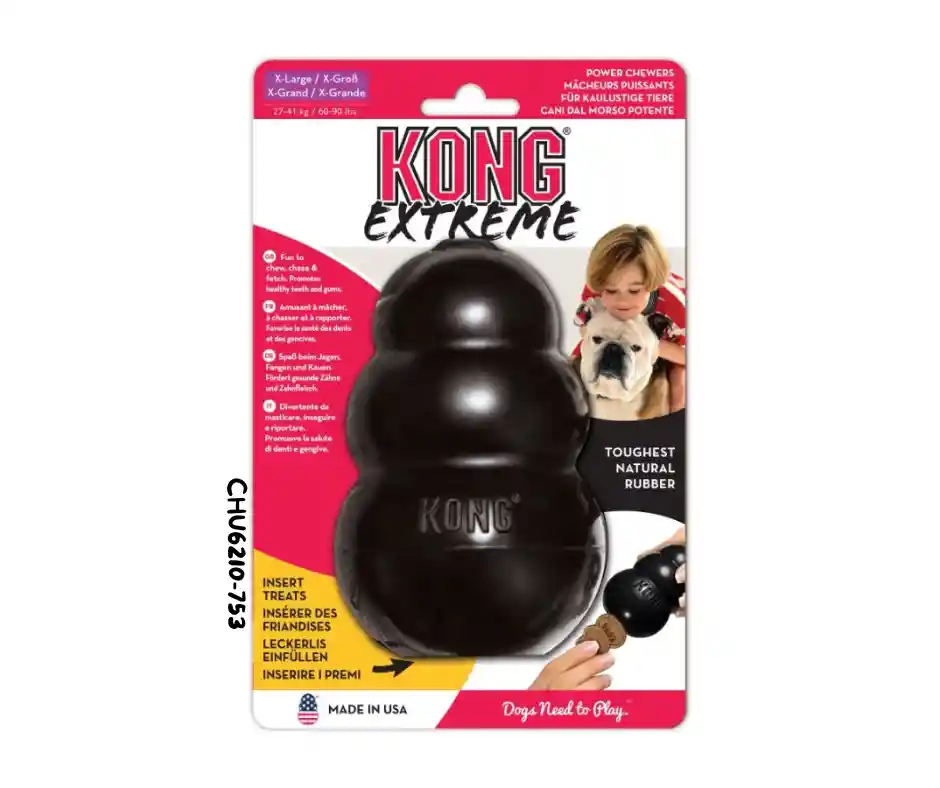 Kong Perro Caucho Extreme Portapasabocas Extra Large Talla Xl