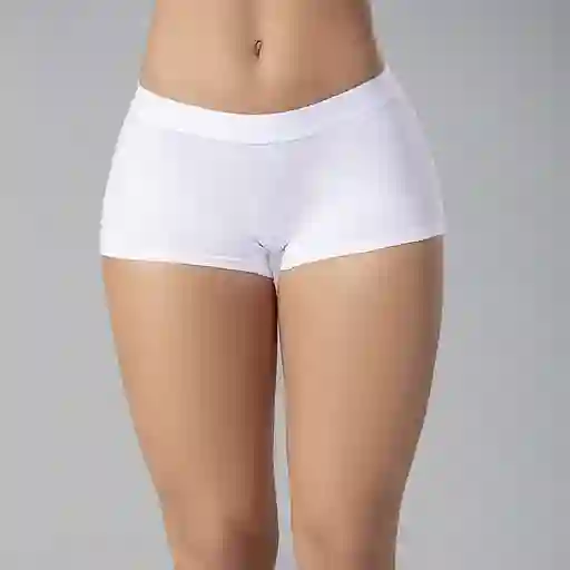 Panty Bóxer De Algodón Premium (6089) Blanco S