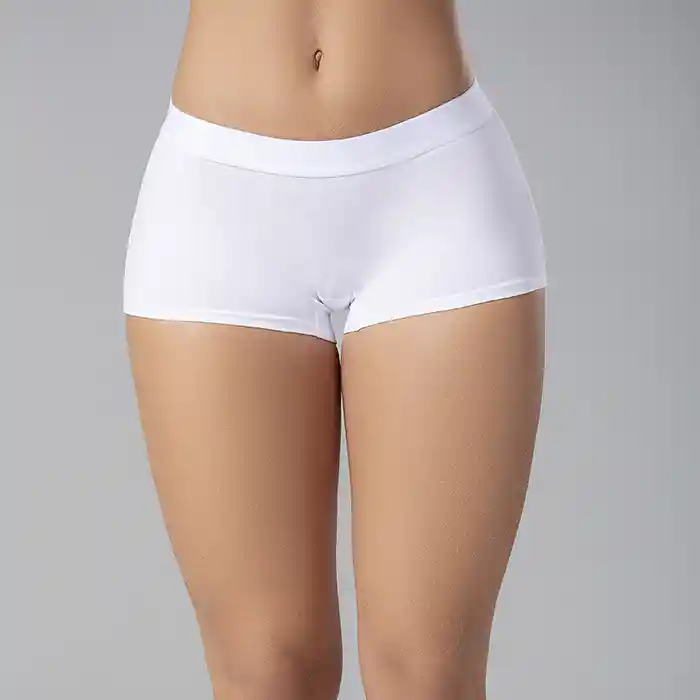 Panty Bóxer De Algodón Premium (6089) Blanco S