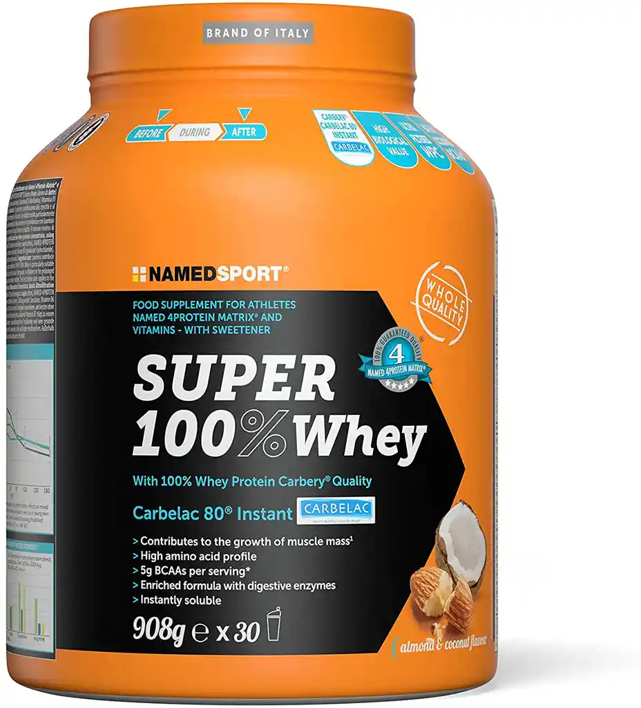 Whey Proteina Super 100%Suplemento Almendra Y Coco 908G