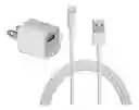 Cargador Iphone 5w + Cable 1m Lightning 5 6 7 8 X 11 Genérico