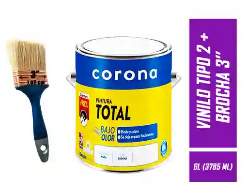 Pintura Blanca Corona Tipo 2 + Brocha 3''