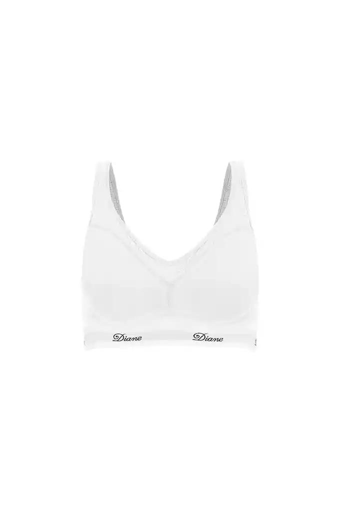 Brasier Deportivo Sin Varillas De Poli-algodón Premium (021071) Blanco 32b