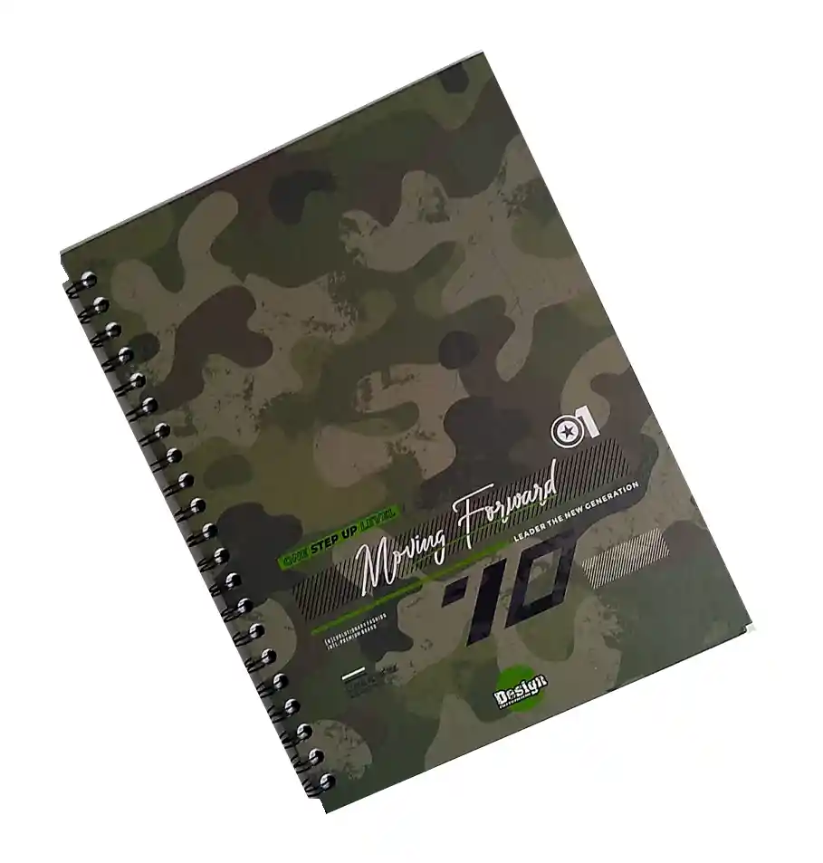 Cuaderno 5 Materias De Hombre Argollado Cuadriculado Camuflado