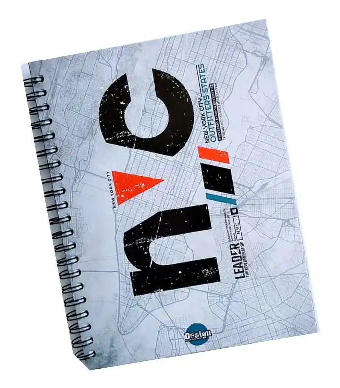 Disponible - Cuaderno 5 Materias De Hombre Argollado Cuadriculado New York