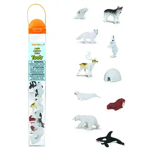 Tubo De Figuras De Animales Artico Colección Niños Y Niñas