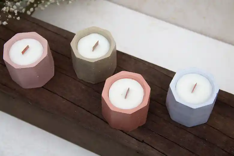 Candle Holder Cuero - Gris