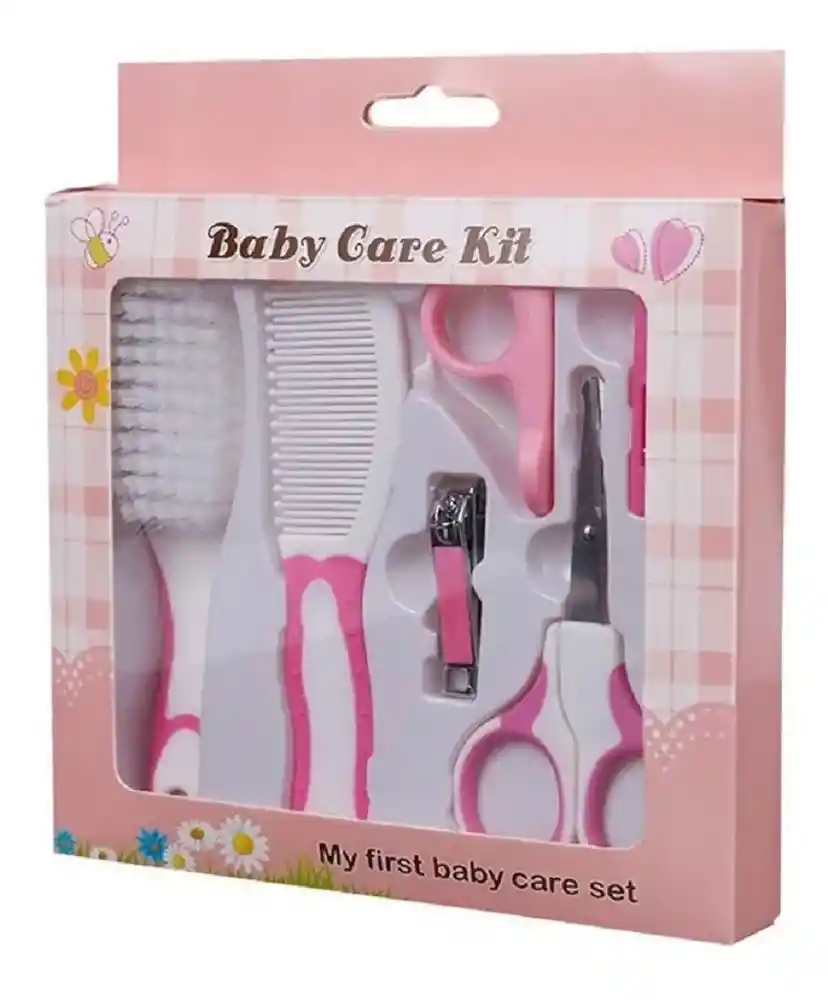 Set Kit Estuche Aseo Bebe Rosa