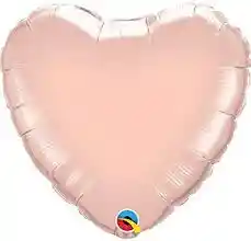 Globo Metalizado Chrome Corazon 18" 46cm Oro Rosa Qualatex