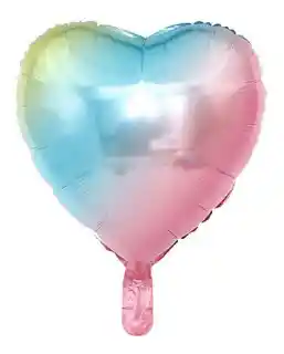 Globo Metalizado Corazon 18" 46 Cm Tornasol