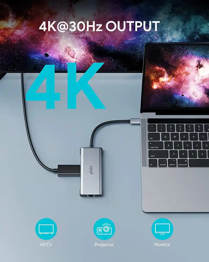 Adaptador Usb C A Hdmi Ethernet Usb Macbook Windows