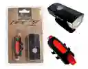 Combo Luz Gw Bicicleta Delantera Trasera Recargable Usb