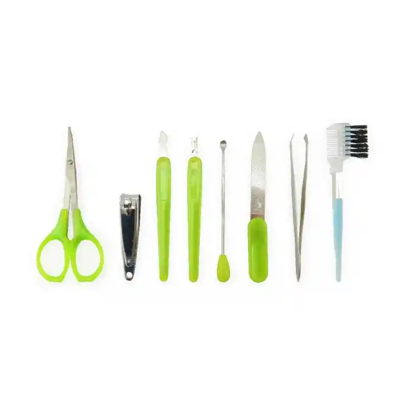 Set Manicure Manzana X8 Accesorios Color Verde