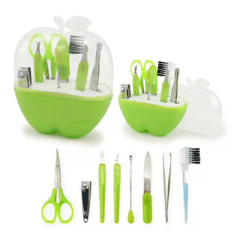 Set Manicure Manzana X8 Accesorios Color Verde