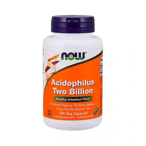 Now Probiotico Acidophilus 2 Billones Salud Intestinal 100 Capsulas