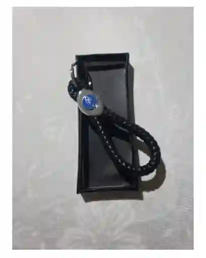 Llavero De Lujo Cuero Trenzado Para Carro Emblema Ford