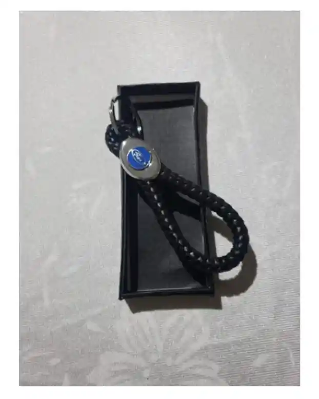 Llavero De Lujo Cuero Trenzado Para Carro Emblema Ford