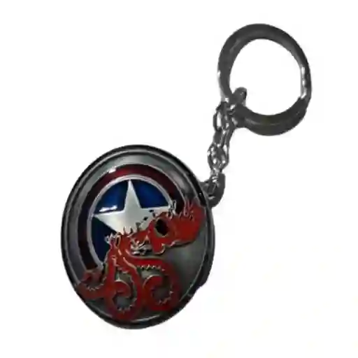 Llavero Lujo Capitan America Escudo Plata Giratorio Vs Hydra