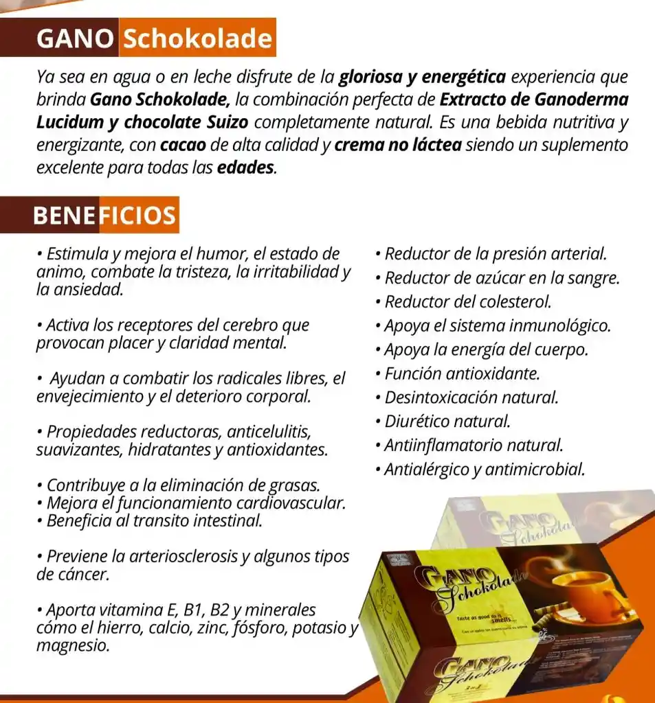 Chocolate Suizo Ganoschokolade