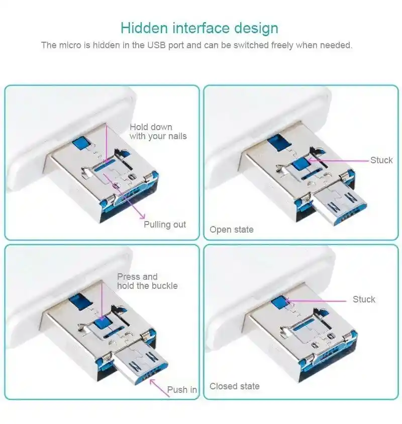 Lector De Tarjetas 3 En 1 Otg Iphone Lightning Y Micro Usb